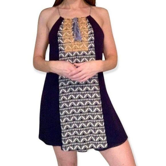 THML Women’s Boho Embroidered Fully Lined Spagetti Strap Dress Size Small - Picture 1 of 6